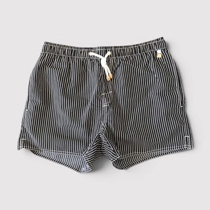 Markus Berlin Herren gestreifte Schwimmshorts, Vorderansicht