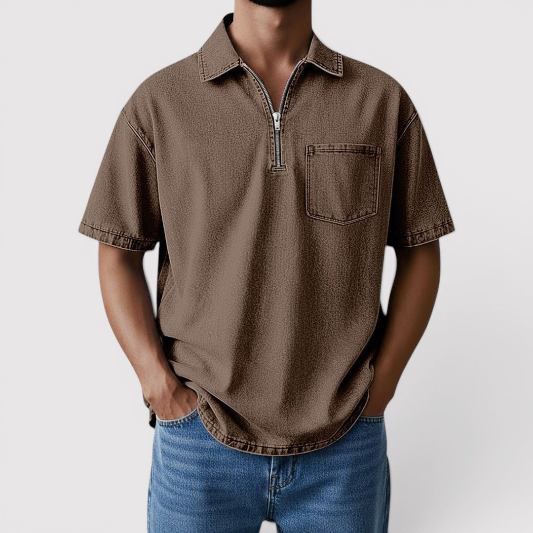 Markus Berlin Herren Half-Zip-Shirt, Vorderansicht