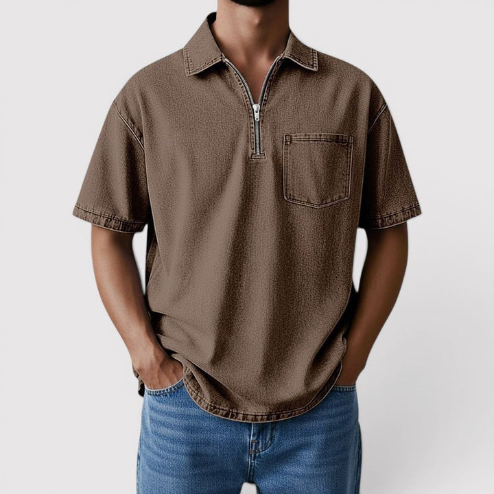 Markus Berlin Herren Half-Zip-Shirt, Vorderansicht