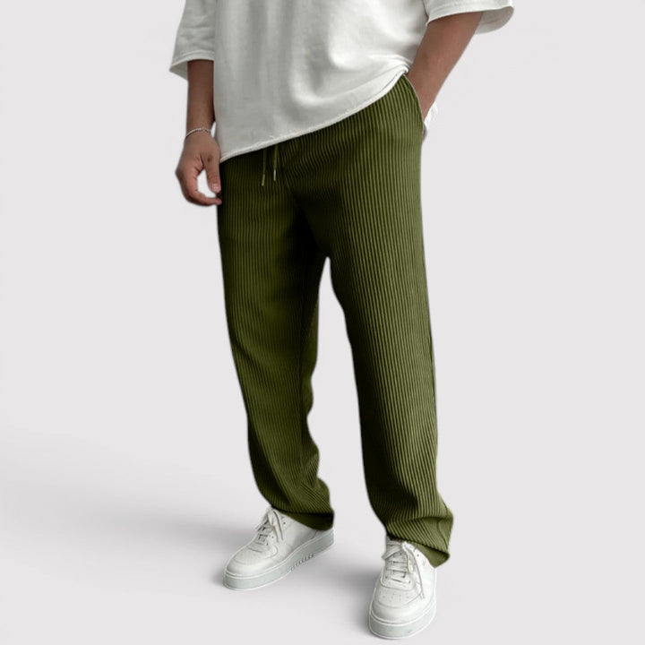 Markus Berlin Herren Loungehose mit Rippstruktur, Vorderansicht