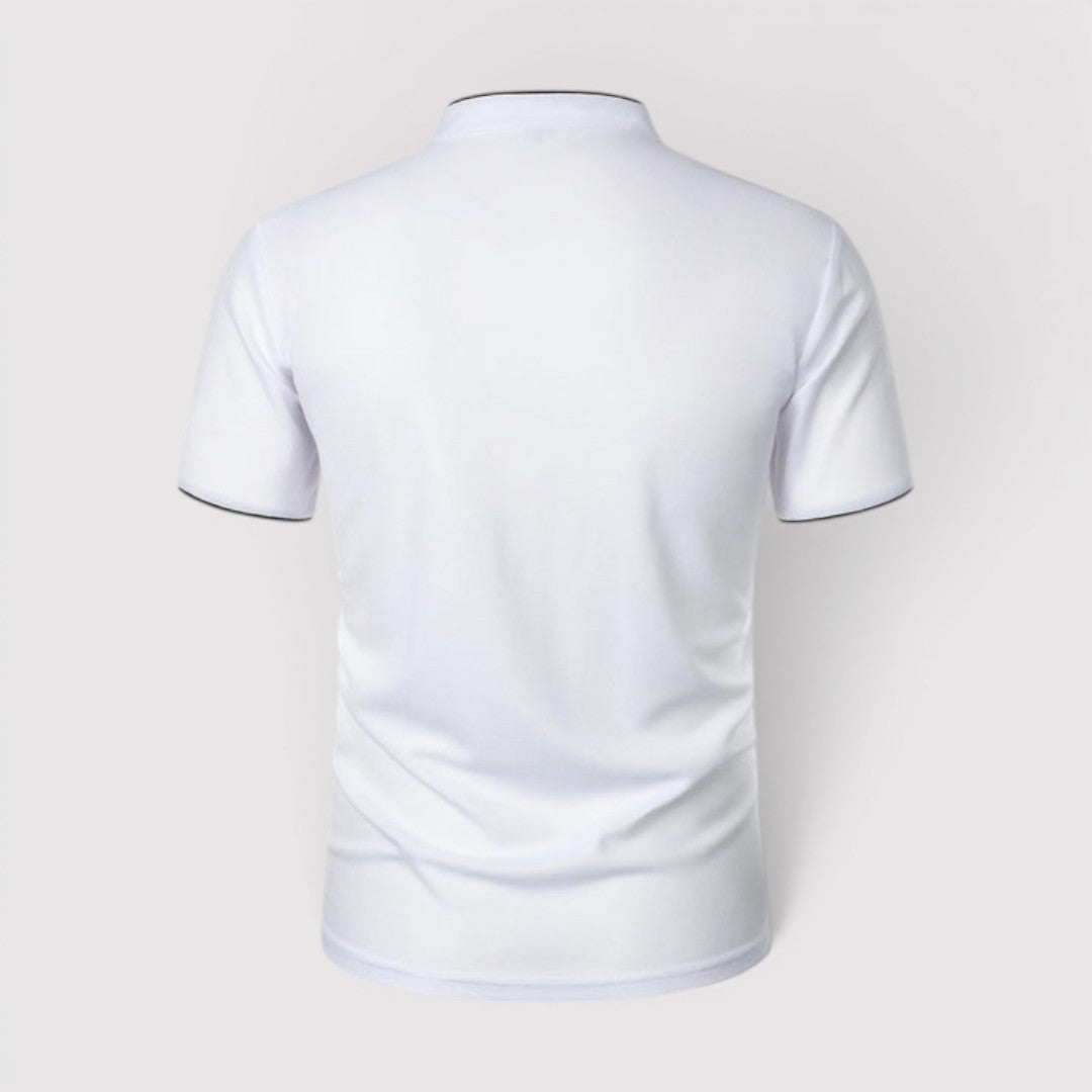 Markus Berlin Herren Poloshirt mit Stehkragen, Vorderansicht