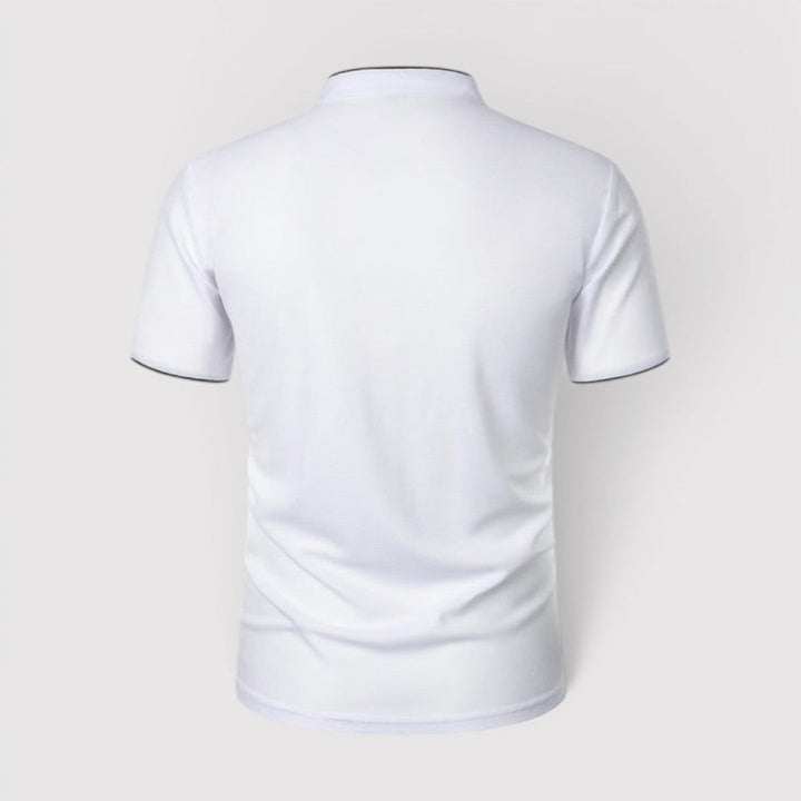 Markus Berlin Herren Poloshirt mit Stehkragen, Vorderansicht