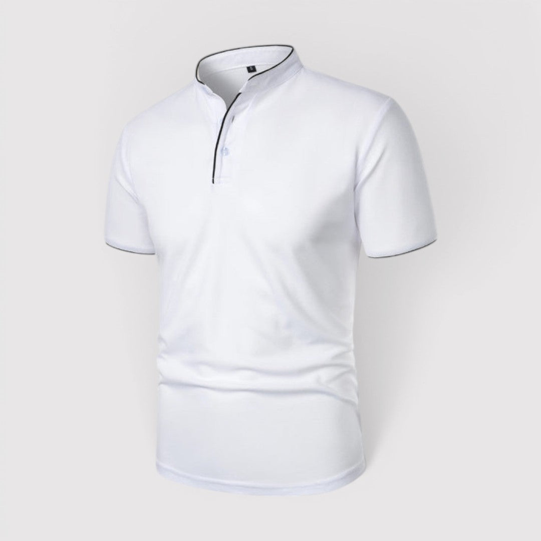 Markus Berlin Herren Poloshirt mit Stehkragen, Vorderansicht