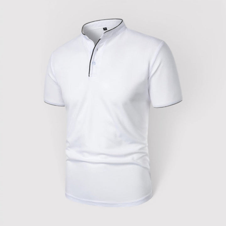 Markus Berlin Herren Poloshirt mit Stehkragen, Vorderansicht