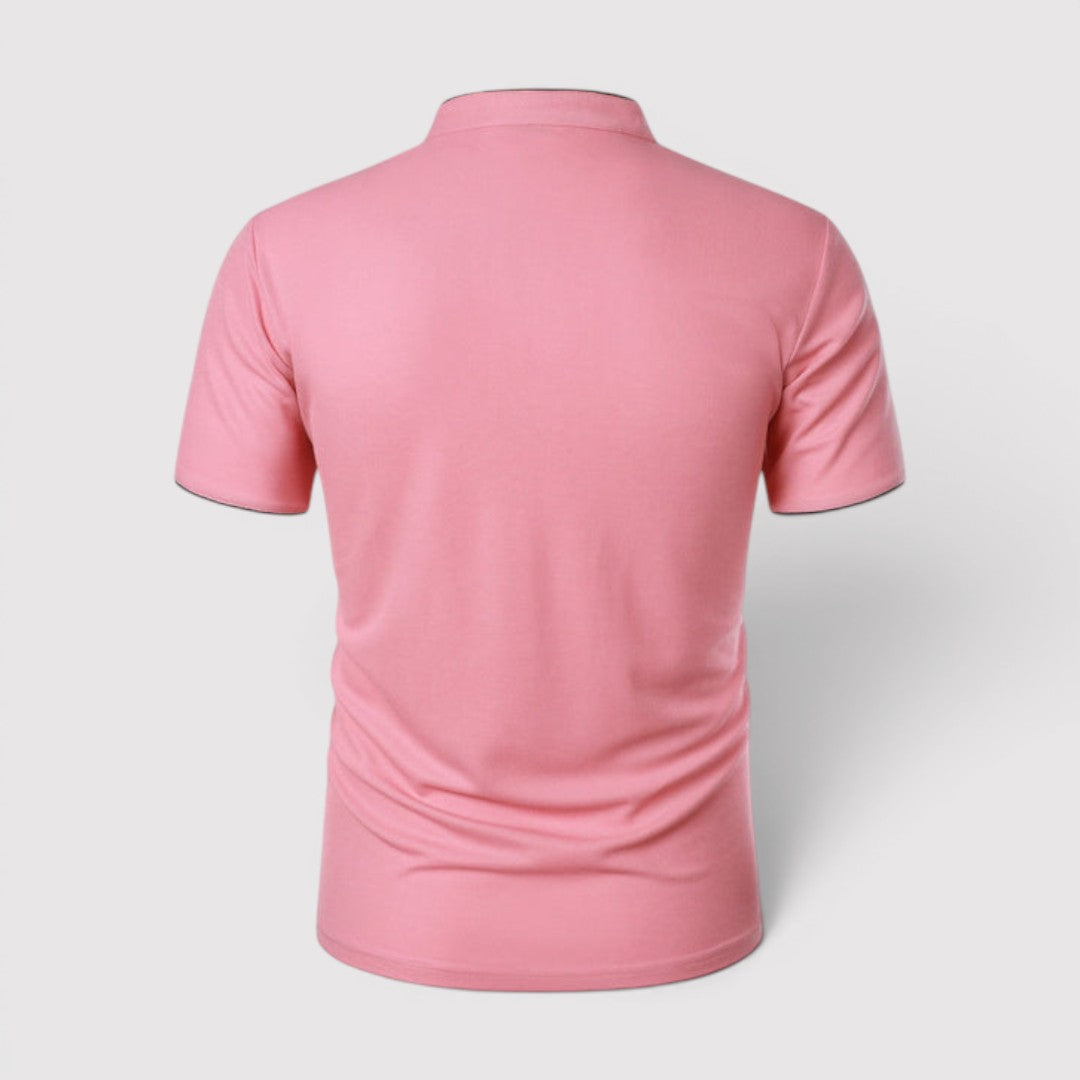 Markus Berlin Herren Poloshirt mit Stehkragen, Vorderansicht