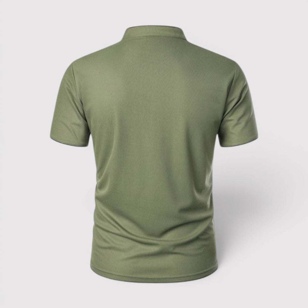 Markus Berlin Herren Poloshirt mit Stehkragen, Vorderansicht