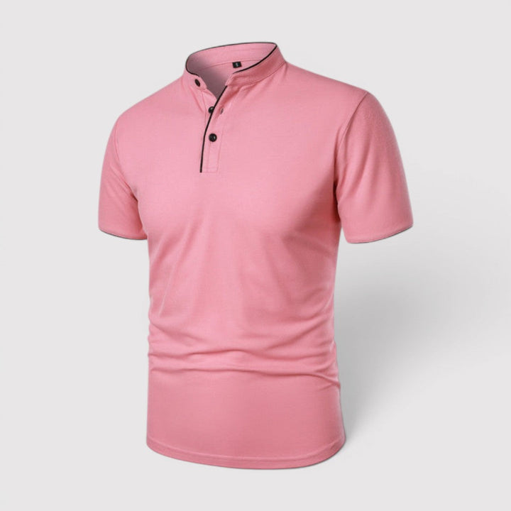 Markus Berlin Herren Poloshirt mit Stehkragen, Vorderansicht