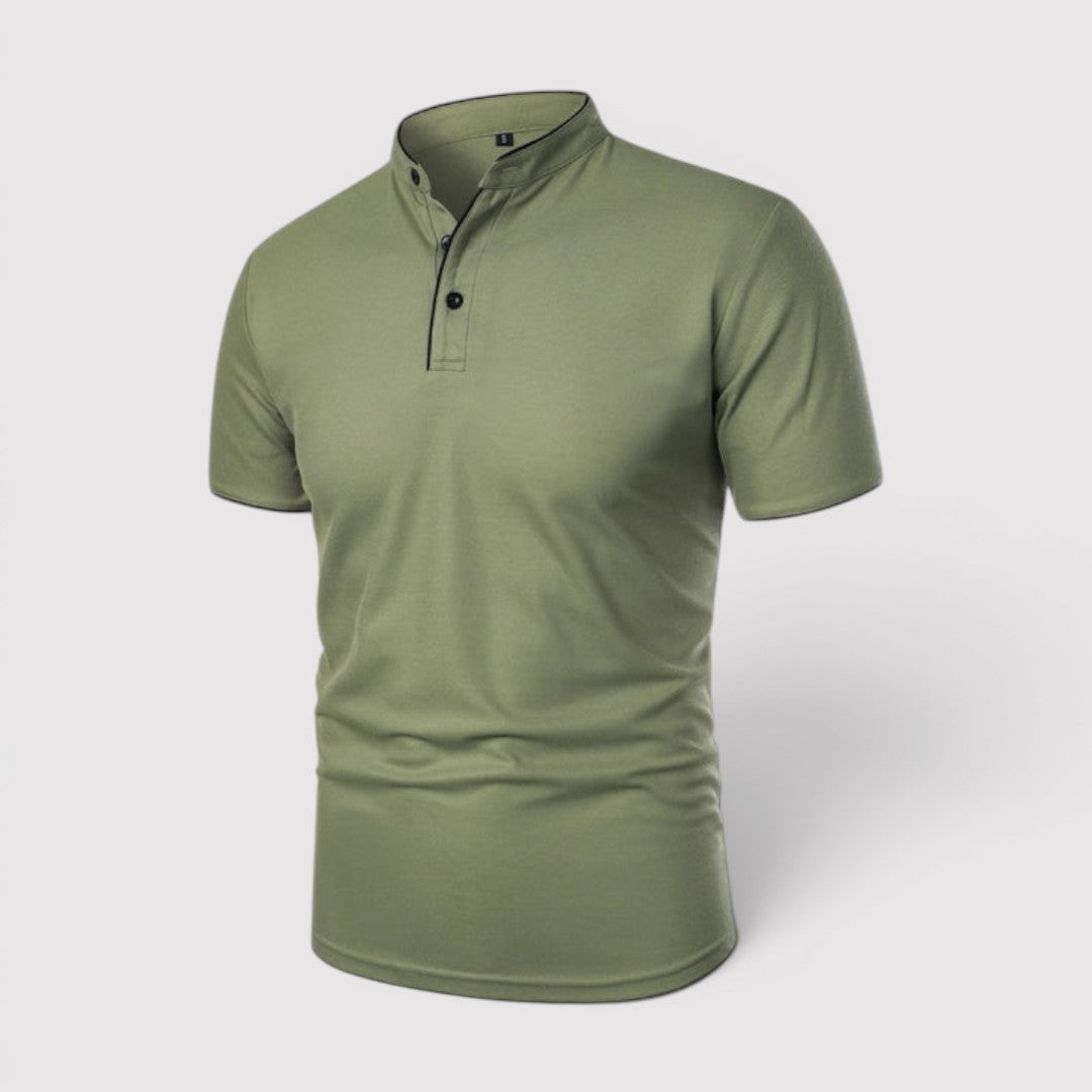 Markus Berlin Herren Poloshirt mit Stehkragen, Vorderansicht