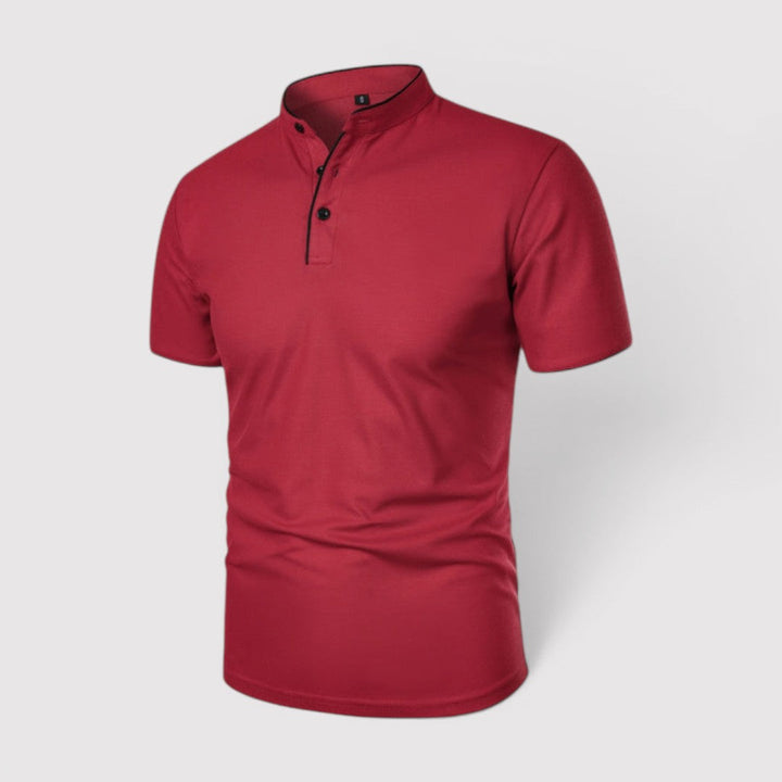 Markus Berlin Herren Poloshirt mit Stehkragen, Vorderansicht