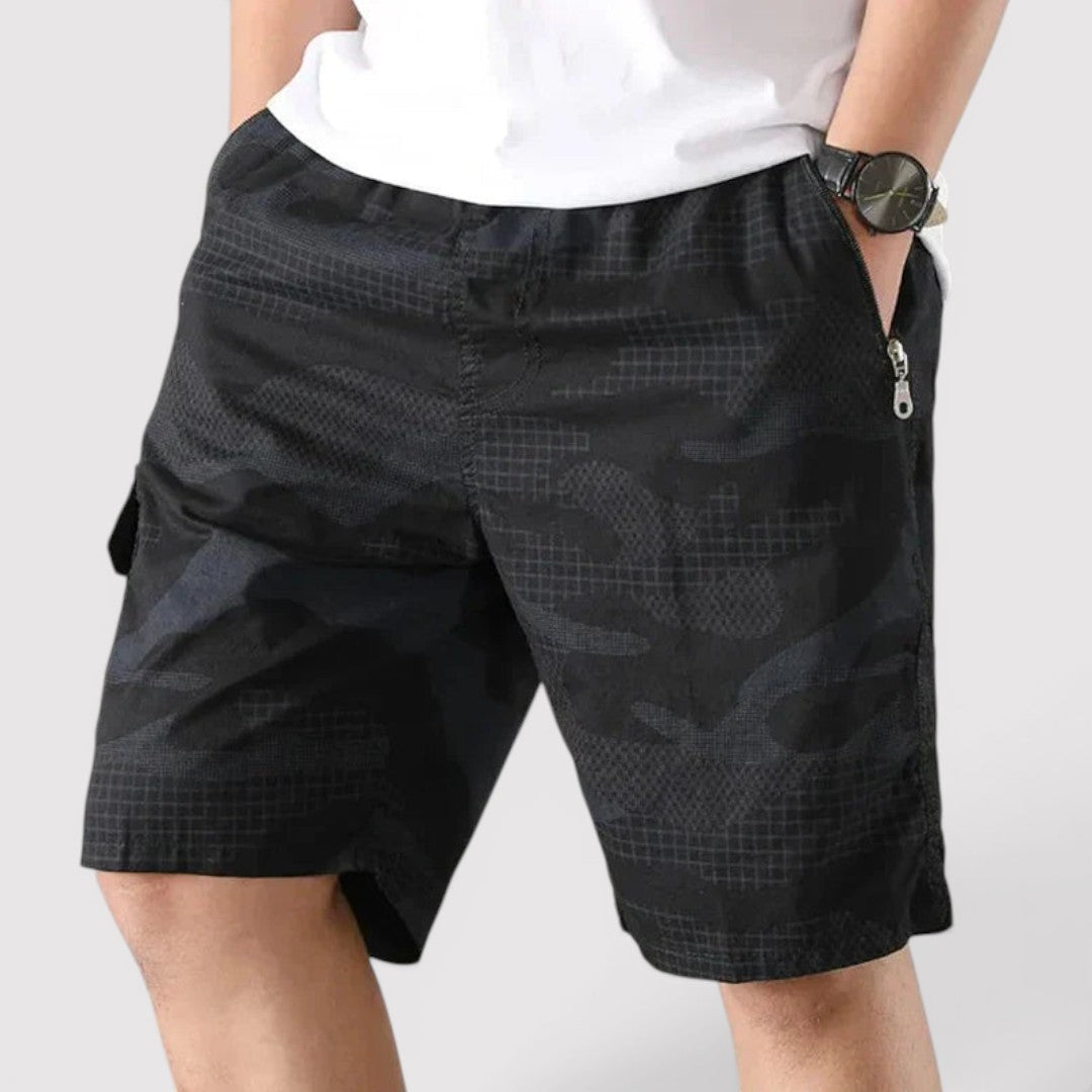 Markus Berlin Herren Camouflage Cargo-Shorts, Vorderansicht