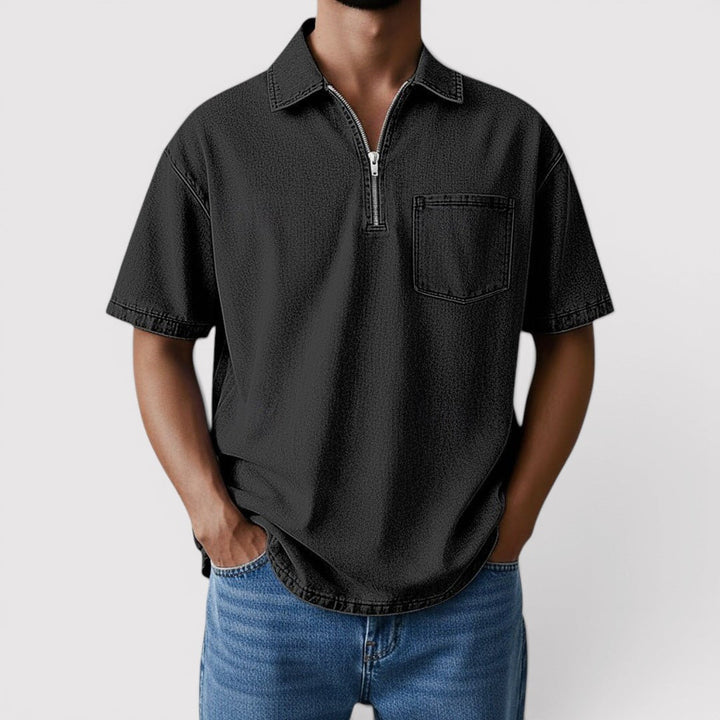 Markus Berlin Herren Half-Zip-Shirt, Vorderansicht