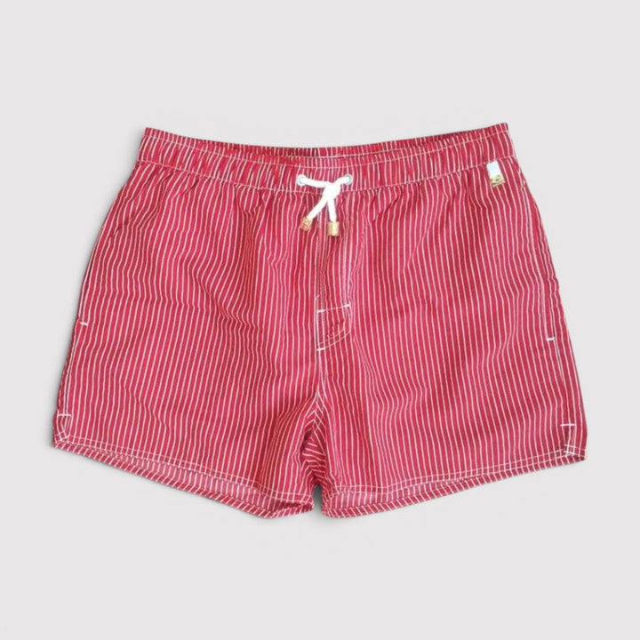 Markus Berlin Herren gestreifte Schwimmshorts, Vorderansicht
