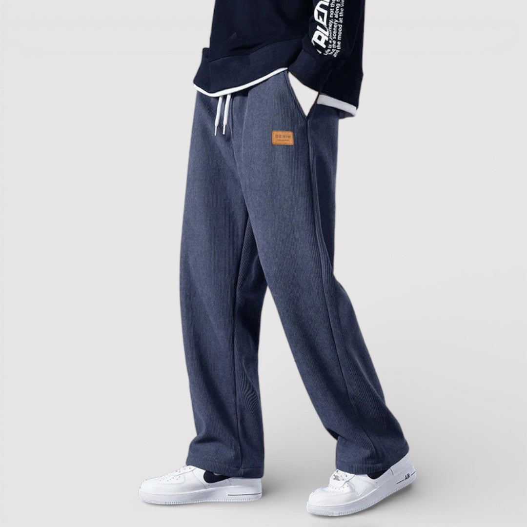 Markus Berlin Herren Sweatpants mit Rippenstruktur, Vorderansicht