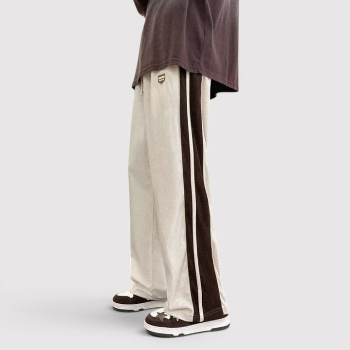 Markus Berlin Herren Wide-Leg-Hose mit Seitenstreifen, Vorderansicht