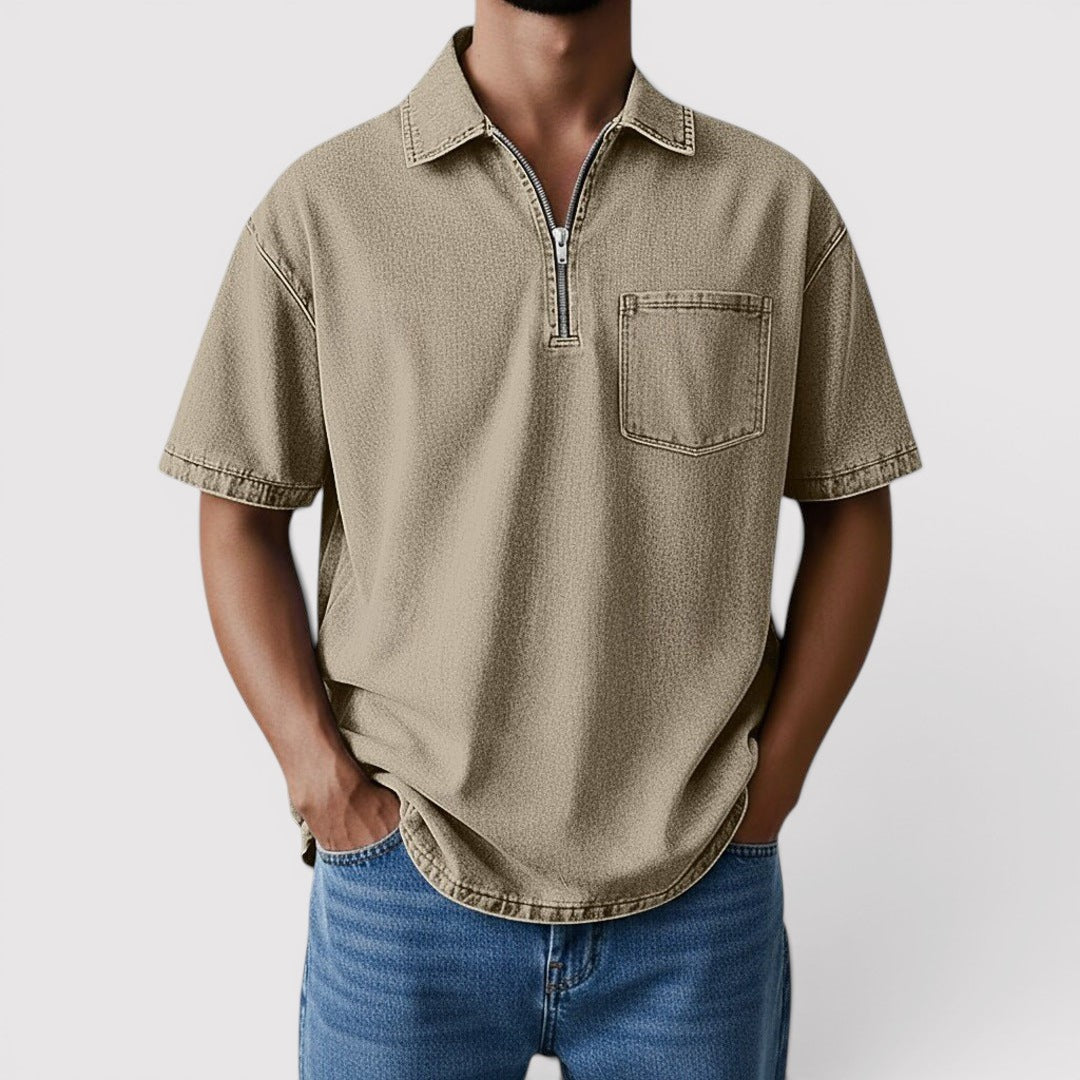 Markus Berlin Herren Half-Zip-Shirt, Vorderansicht