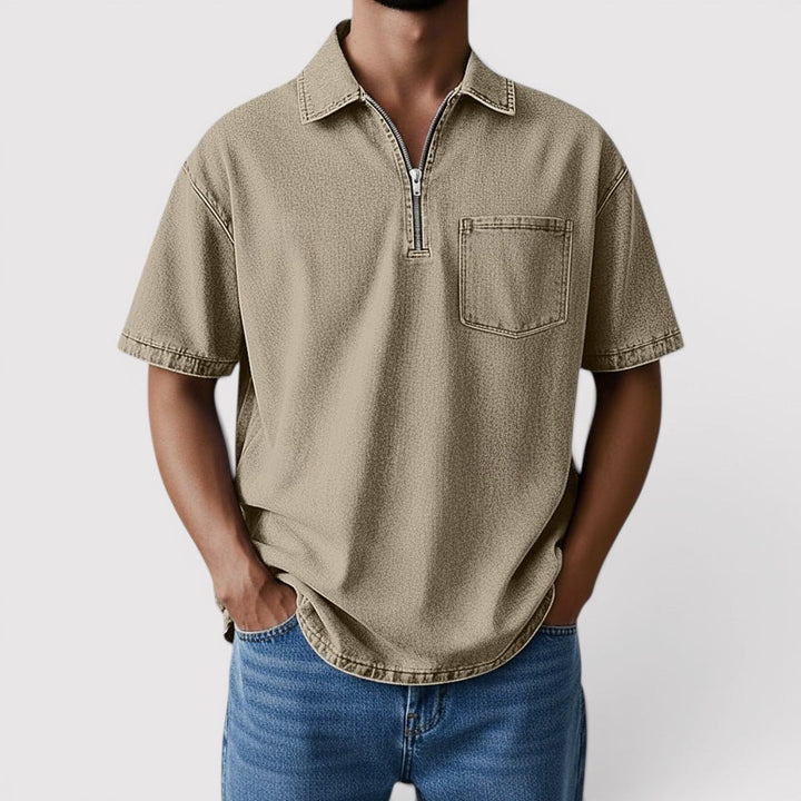 Markus Berlin Herren Half-Zip-Shirt, Vorderansicht