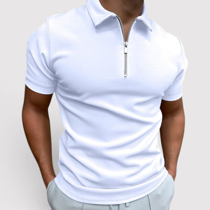 Markus Berlin Herren Stretch-Poloshirt mit Halfzip-Kragen, Vorderansicht
