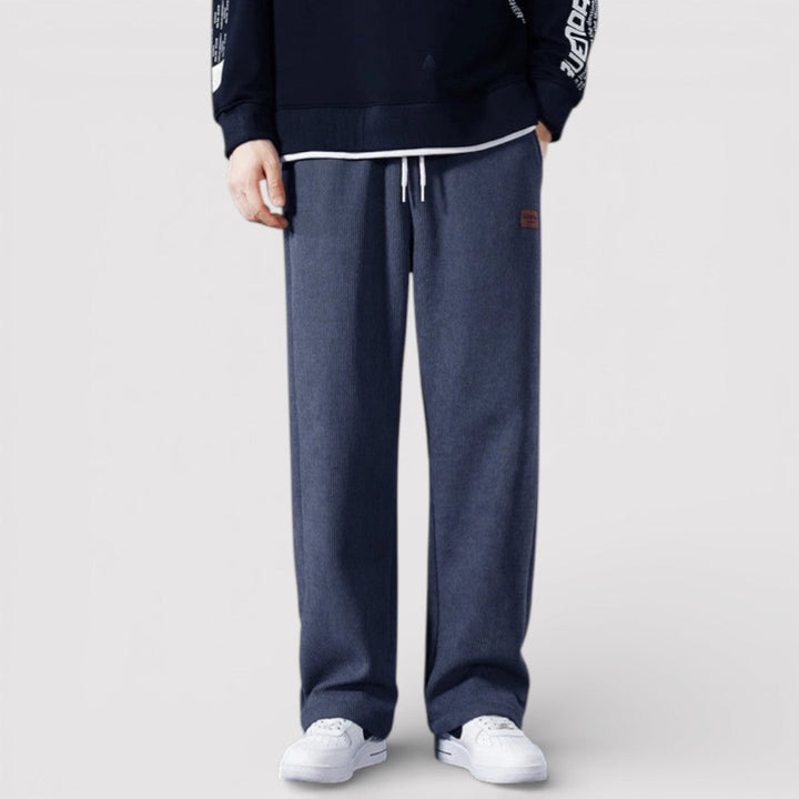 Markus Berlin Herren Sweatpants mit Rippenstruktur, Vorderansicht