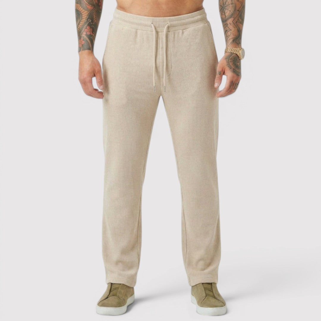 Markus Berlin Herren Loungehose mit Rippstruktur, Vorderansicht