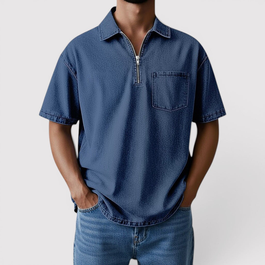 Markus Berlin Herren Half-Zip-Shirt, Vorderansicht