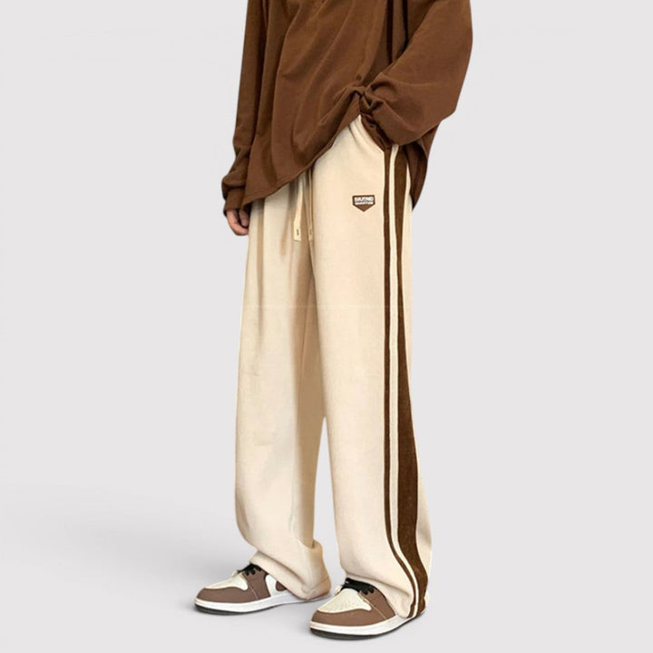 Markus Berlin Herren Wide-Leg-Hose mit Seitenstreifen, Vorderansicht