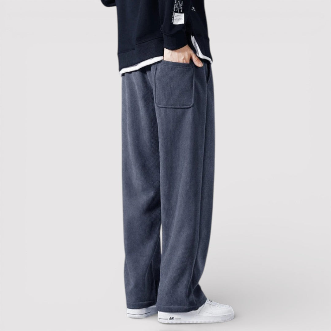 Markus Berlin Herren Sweatpants mit Rippenstruktur, Vorderansicht