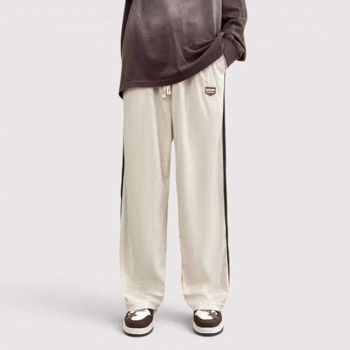 Markus Berlin Herren Wide-Leg-Hose mit Seitenstreifen, Vorderansicht