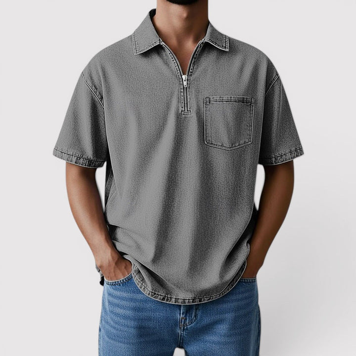 Markus Berlin Herren Half-Zip-Shirt, Vorderansicht