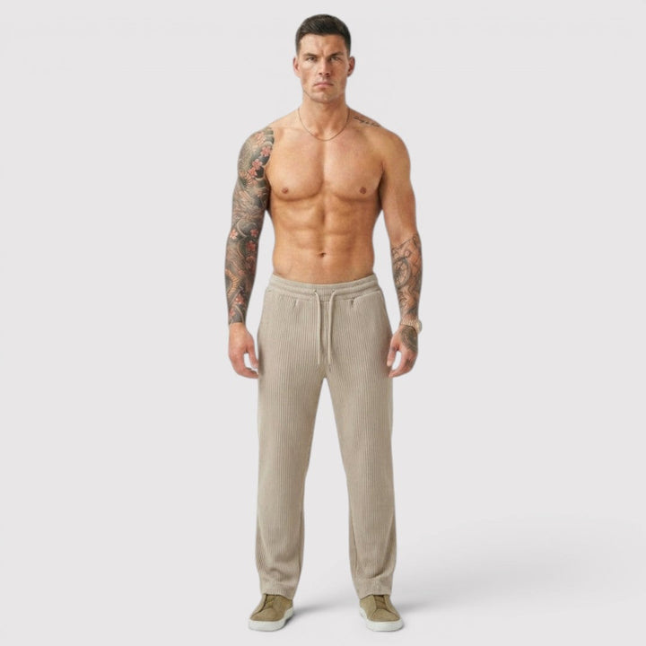 Markus Berlin Herren Loungehose mit Rippstruktur, Vorderansicht