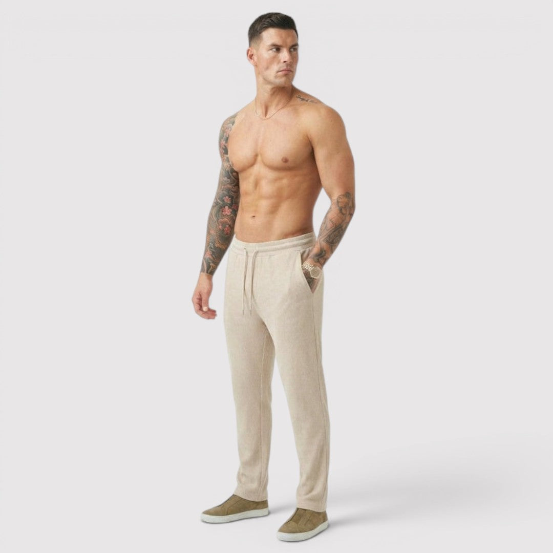 Markus Berlin Herren Loungehose mit Rippstruktur, Vorderansicht