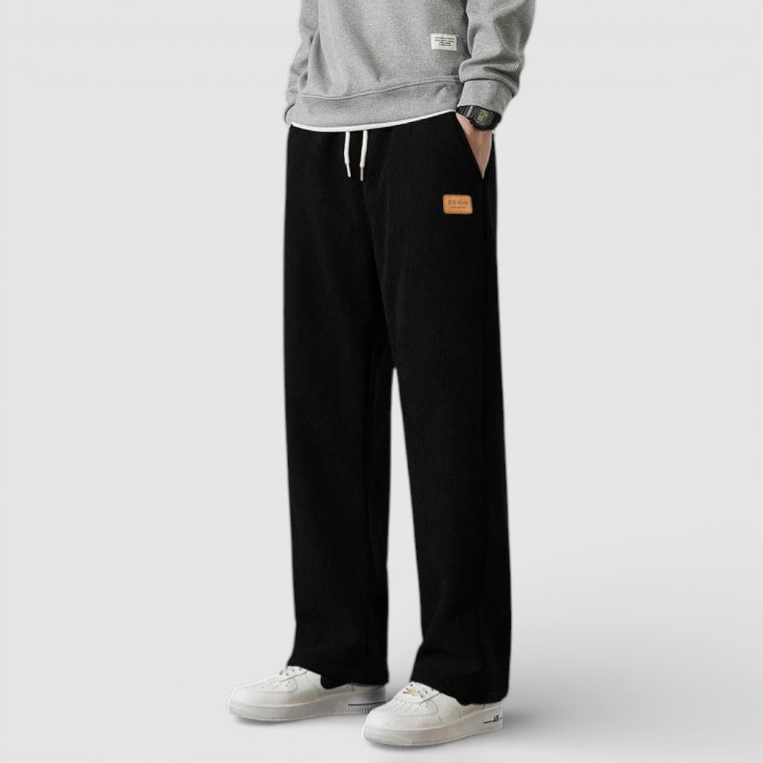 Markus Berlin Herren Sweatpants mit Rippenstruktur, Vorderansicht