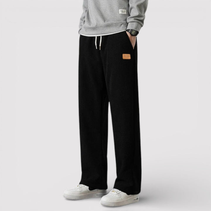 Markus Berlin Herren Sweatpants mit Rippenstruktur, Vorderansicht