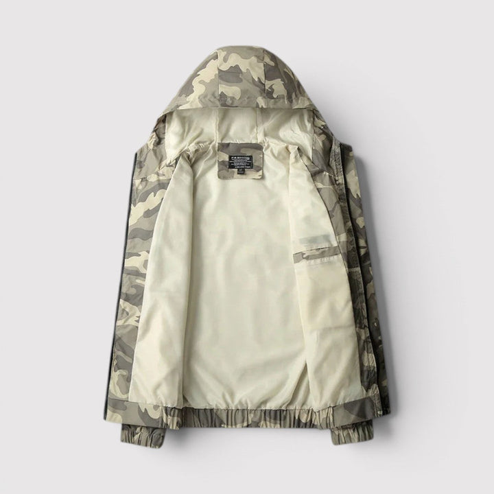 Markus Berlin Herren Camouflage-Jacke, Vorderansicht