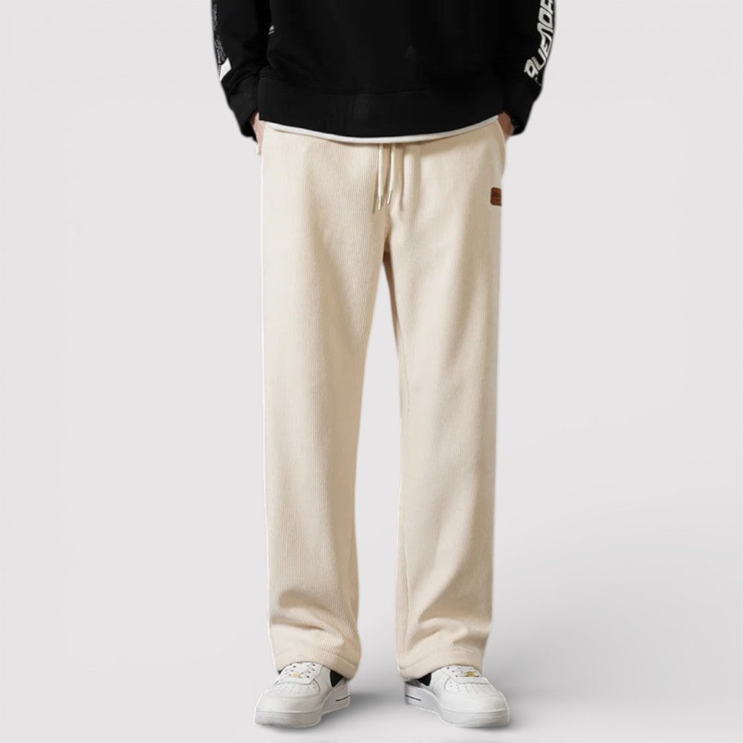Markus Berlin Herren Sweatpants mit Rippenstruktur, Vorderansicht