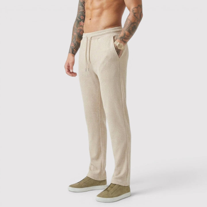 Markus Berlin Herren Loungehose mit Rippstruktur, Vorderansicht
