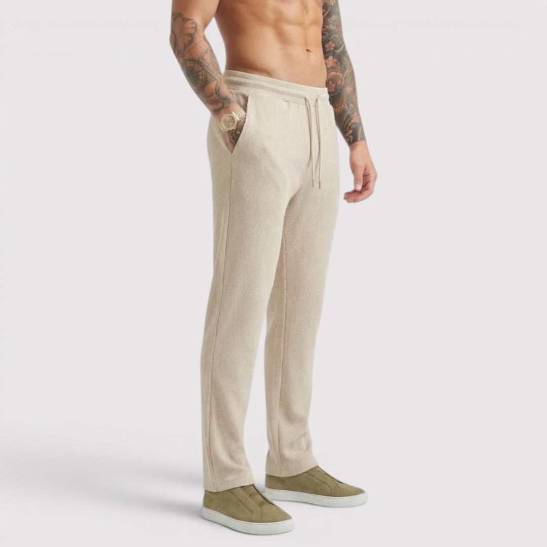 Markus Berlin Herren Loungehose mit Rippstruktur, Vorderansicht