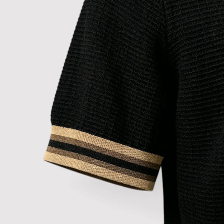 Markus Berlin Herren Strick-Poloshirt, Vorderansicht