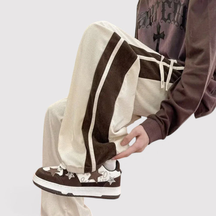 Markus Berlin Herren Wide-Leg-Hose mit Seitenstreifen, Vorderansicht