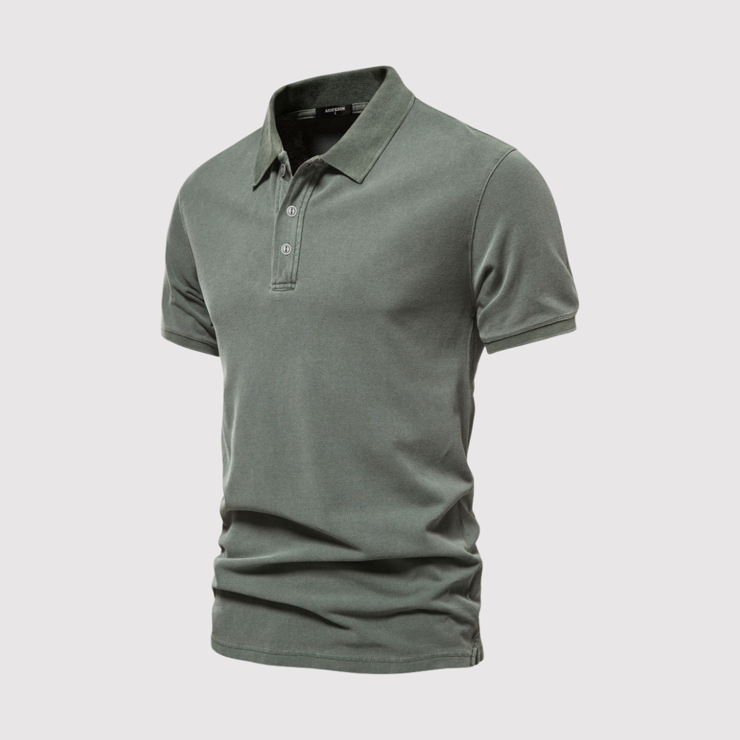 Markus Berlin Herren Poloshirt mit softer Waschung, Vorderansicht