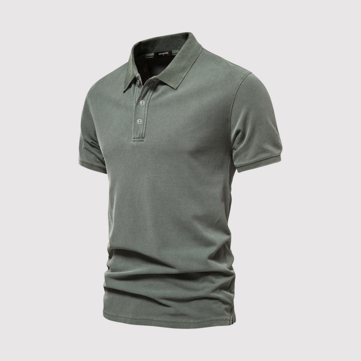 Markus Berlin Herren Poloshirt mit softer Waschung, Vorderansicht