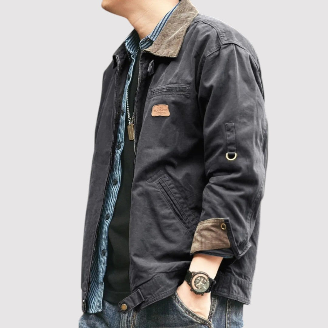 Markus Berlin Herren Vintage-Cargojacke, Vorderansicht