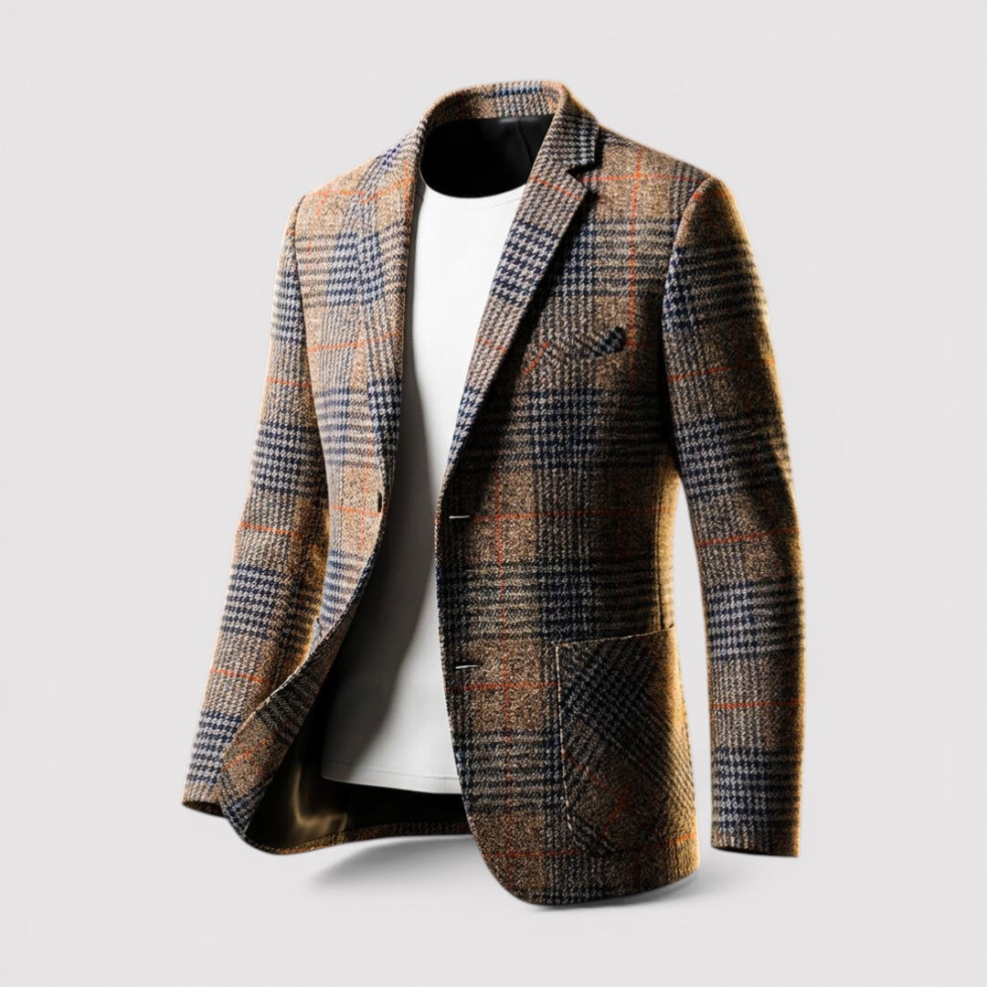 Markus Berlin Herren karierter Blazer, Vorderansicht
