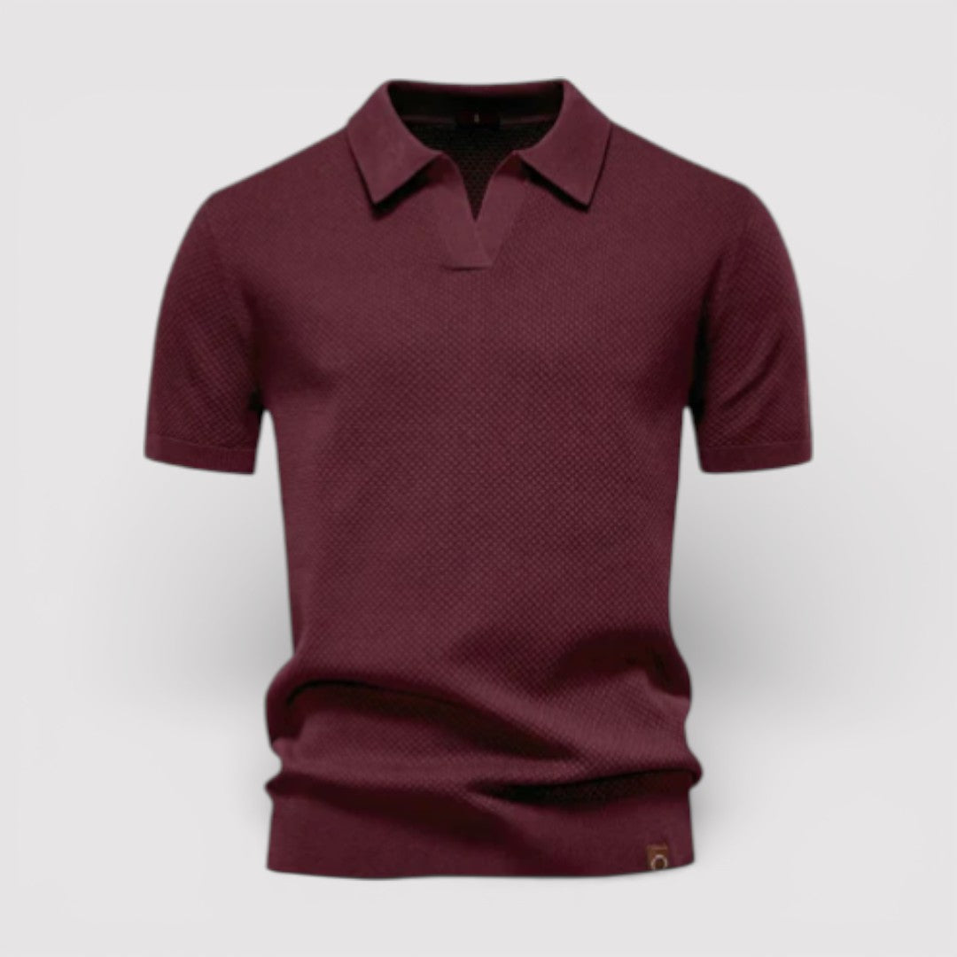 Markus Berlin Herren Poloshirt ohne Knopfleiste, Vorderansicht