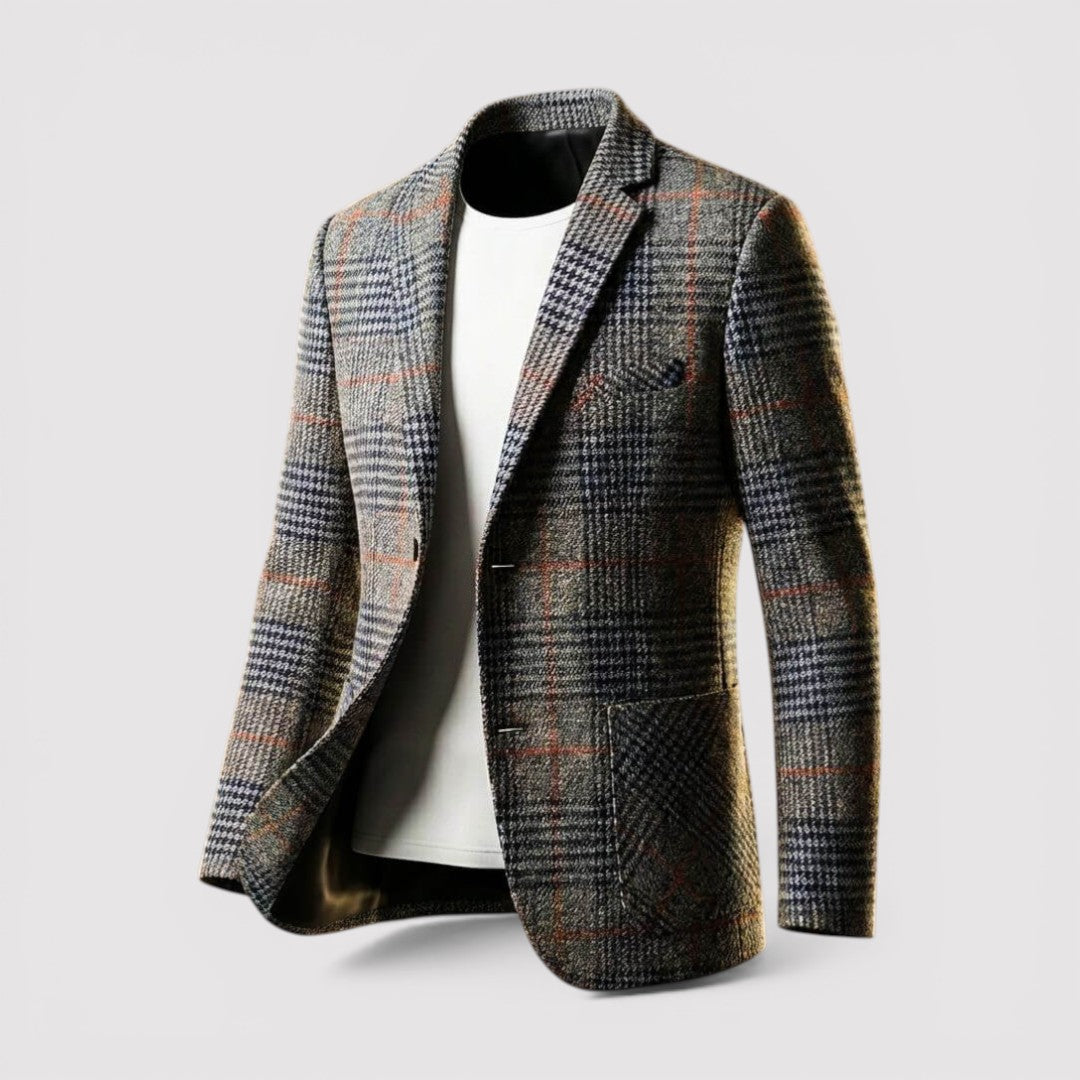 Markus Berlin Herren karierter Blazer, Vorderansicht