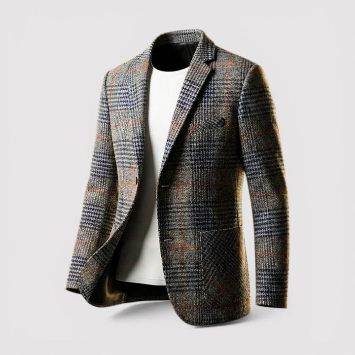 Markus Berlin Herren karierter Blazer, Vorderansicht