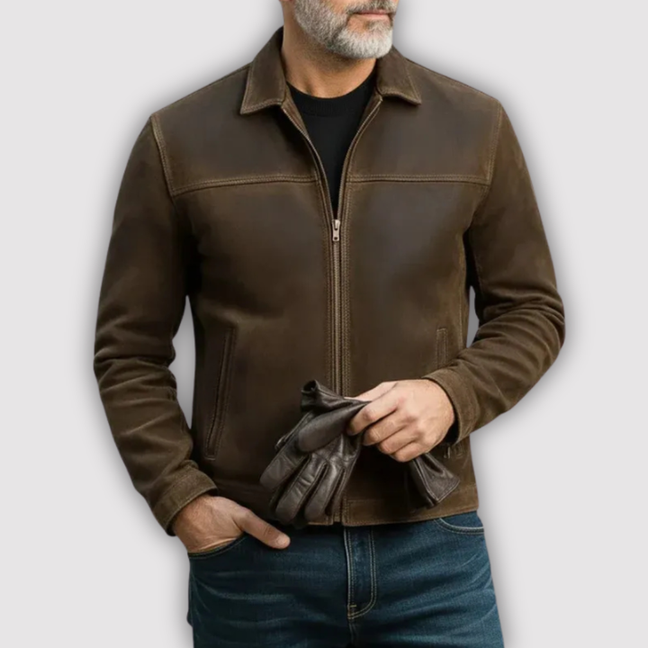 Markus Berlin Herren Jacke mit glattem Finish, Vorderansicht