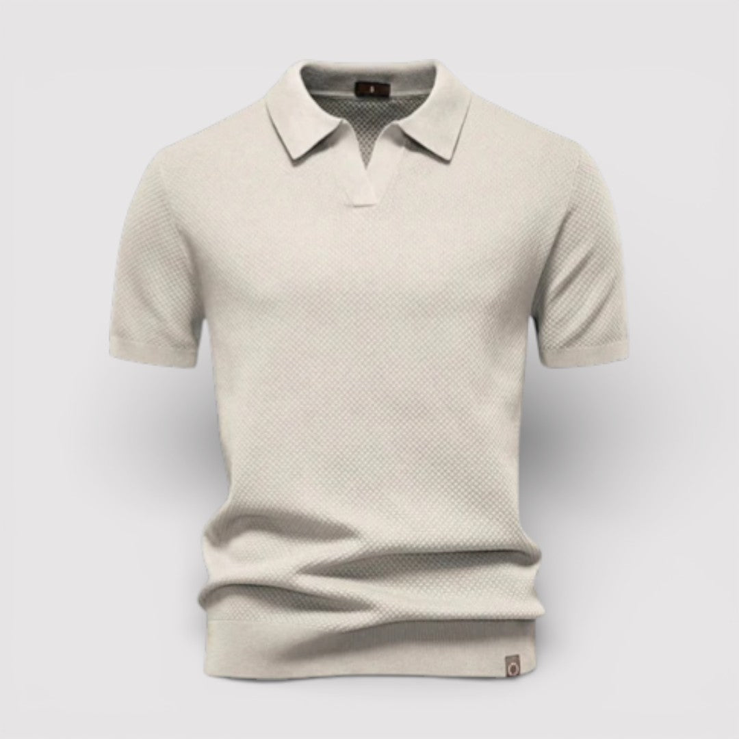 Markus Berlin Herren Poloshirt ohne Knopfleiste, Vorderansicht