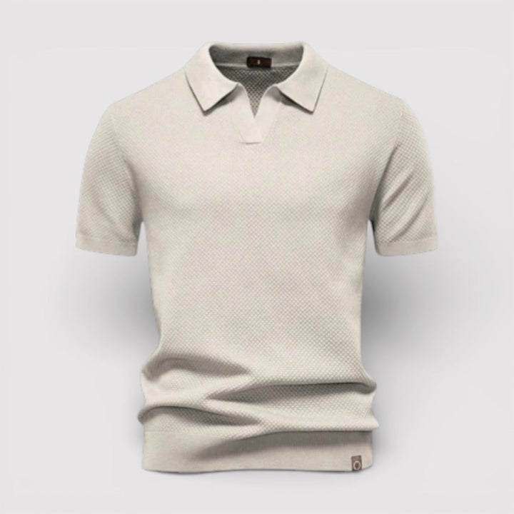 Markus Berlin Herren Poloshirt ohne Knopfleiste, Vorderansicht