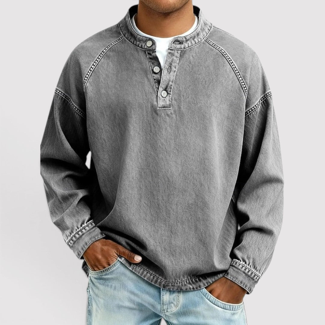 Markus Berlin Herren Henley-Shirt, Vorderansicht