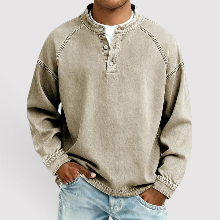 Markus Berlin Herren Henley-Shirt, Vorderansicht